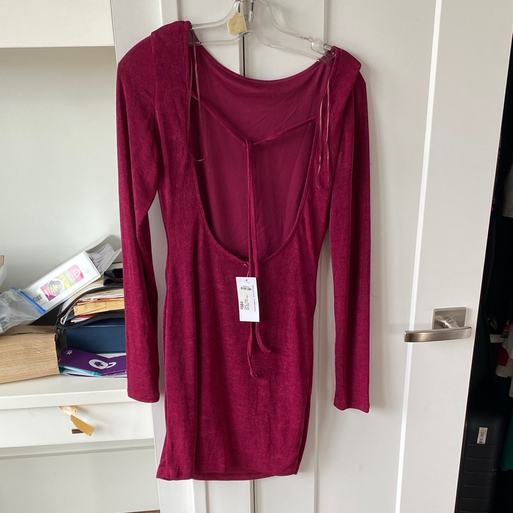 Fuschia dress open back